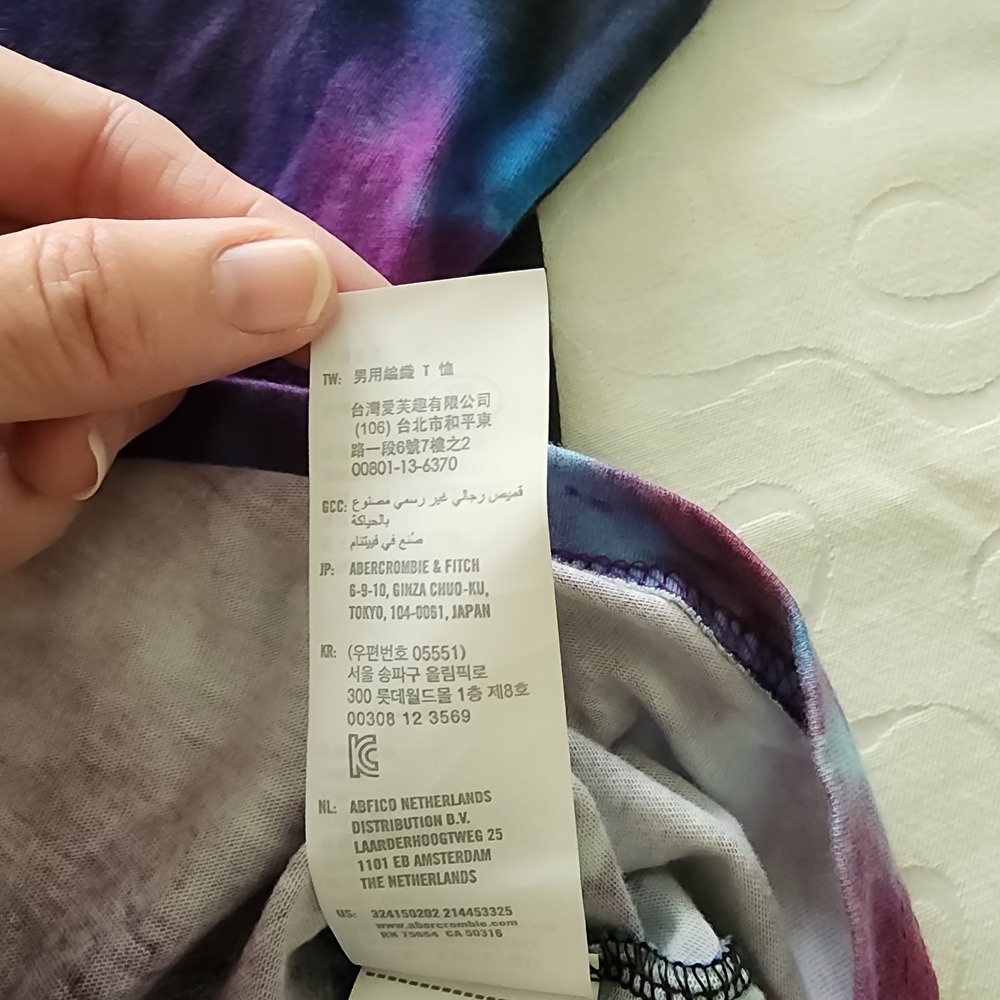 NWT Hollister Men S Long Sleeve T-Shirt Galaxy Tie‎ Dye Alt Grunge Skater Y2K - Picture 5 of 10